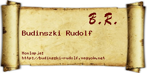 Budinszki Rudolf névjegykártya