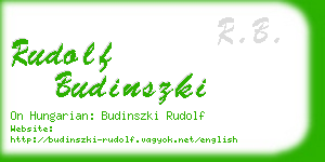 rudolf budinszki business card